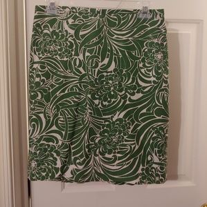 Loft green and cream skirt